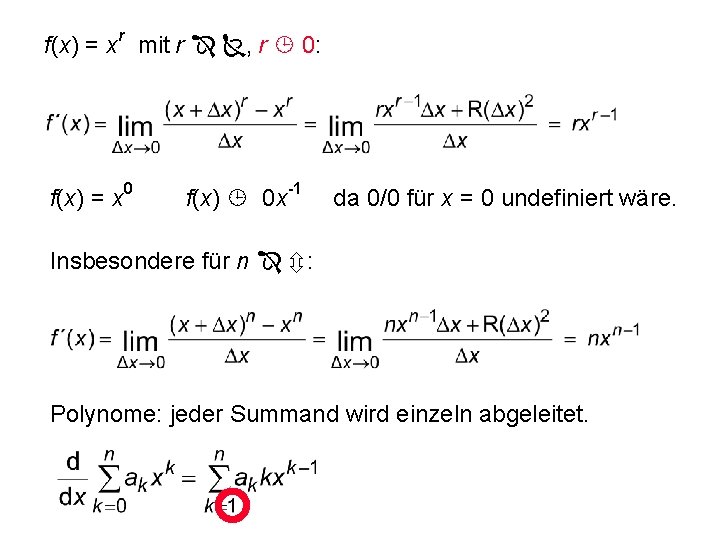 r f(x) = x mit r , r 0: f(x) = x 0 f(x)