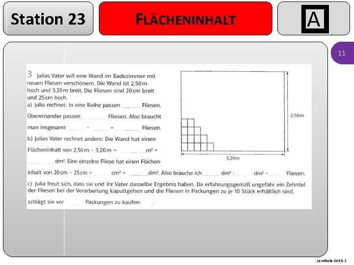 Station 23 FLÄCHENINHALT A 11 Lerntheke OER 5. 2 