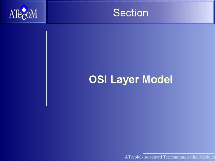 Section OSI Layer Model 