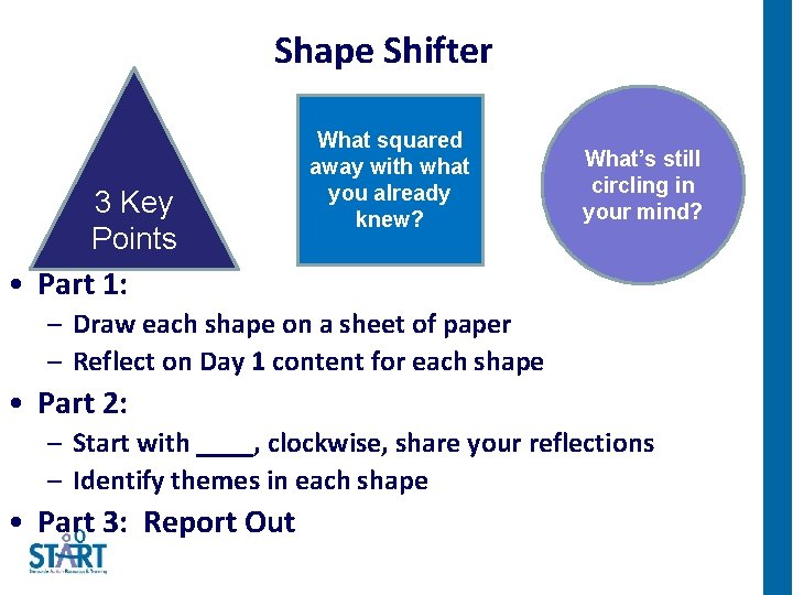 Shape Shifter 3 Key Points What squared away with what you already knew? What’s