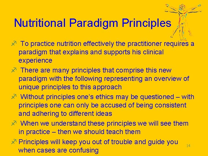 Nutritional Paradigm Principles f To practice nutrition effectively the practitioner requires a paradigm that