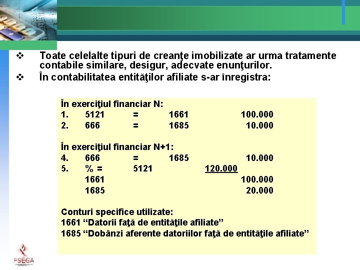 v v Toate celelalte tipuri de creanţe imobilizate ar urma tratamente contabile similare, desigur,