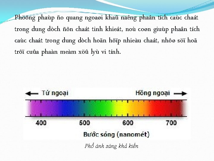 Phöông phaùp ño quang ngoaøi khaû naêng phaân tích caùc chaát trong dung dòch