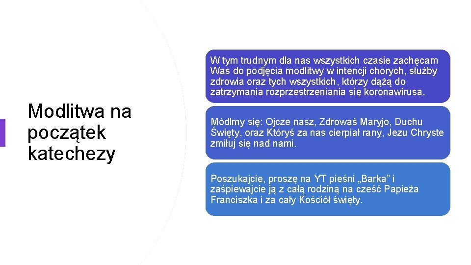 W tym trudnym dla nas wszystkich czasie zachęcam Was do podjęcia modlitwy w intencji