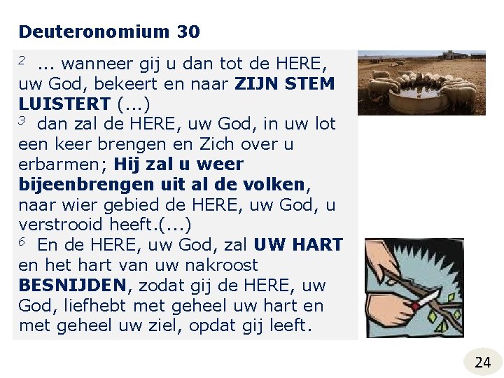 Deuteronomium 30. . . wanneer gij u dan tot de HERE, uw God, bekeert