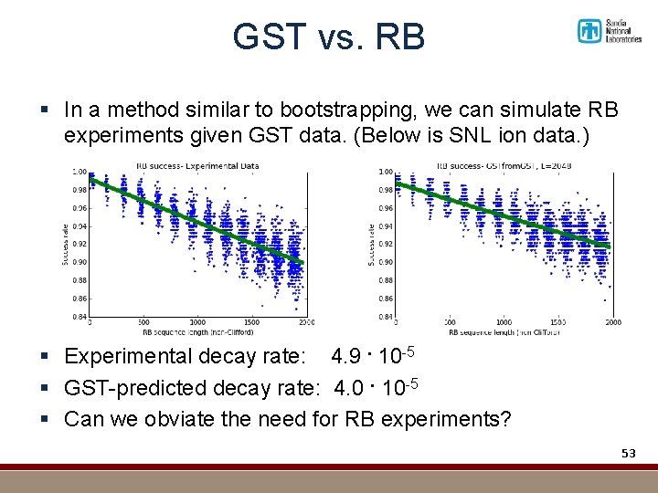 GST vs. RB § In a method similar to bootstrapping, we can simulate RB