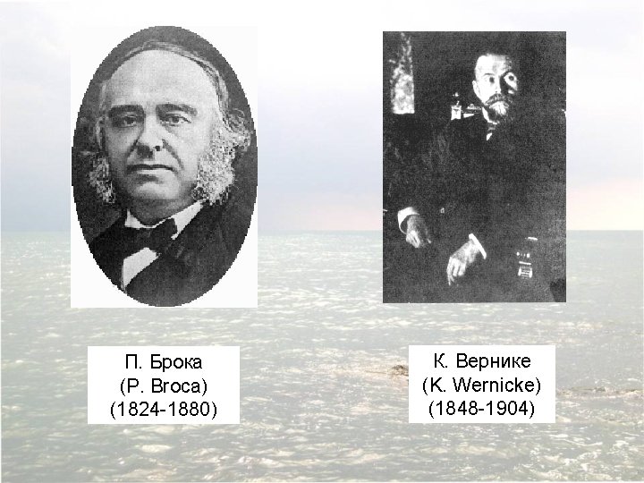 П. Брока (P. Broca) (1824 -1880) К. Вернике (K. Wernicke) (1848 -1904) 
