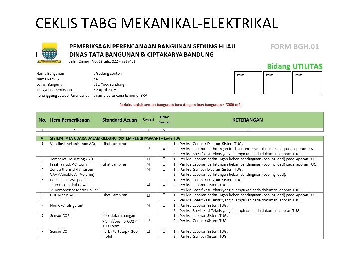 CEKLIS TABG MEKANIKAL-ELEKTRIKAL 