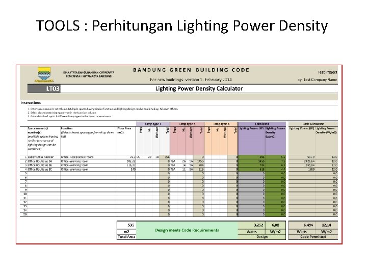 TOOLS : Perhitungan Lighting Power Density 