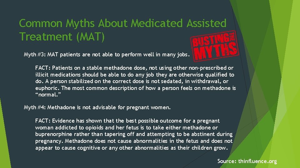 Common Myths About Medicated Assisted Treatment (MAT) Myth #3: MAT patients are not able