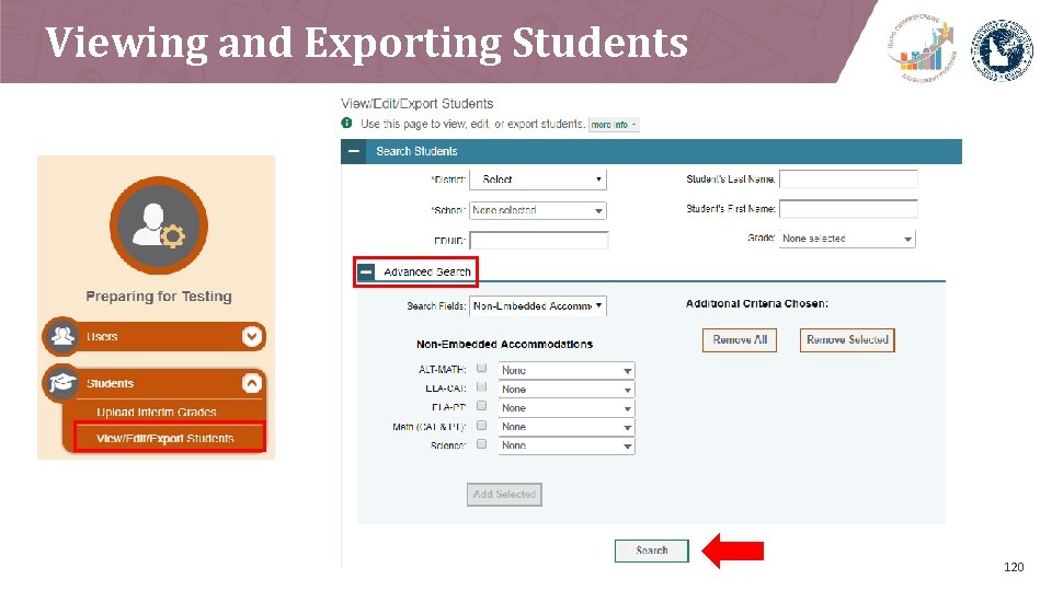 Viewing and Exporting Students 120 