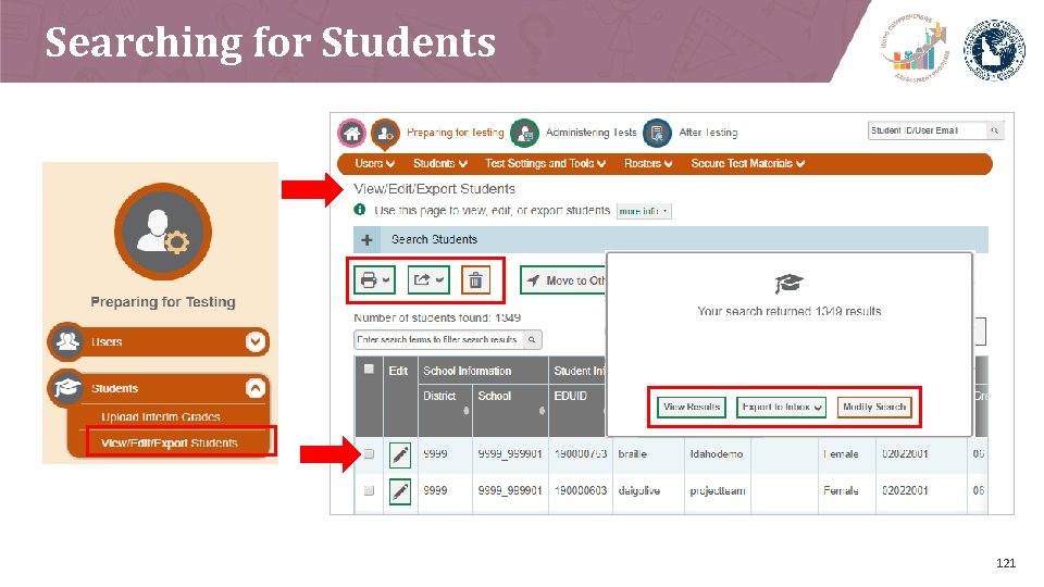 Searching for Students 121 