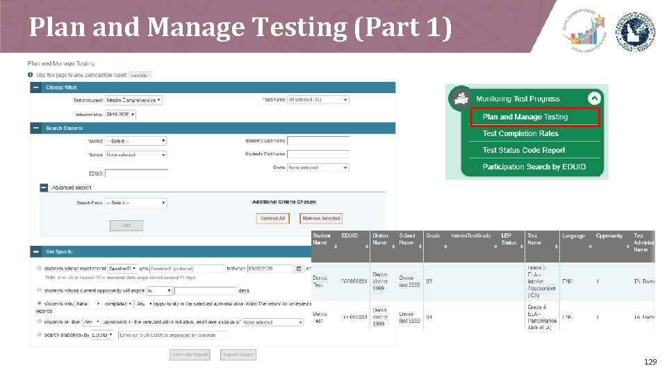 Plan and Manage Testing (Part 1) | 129 