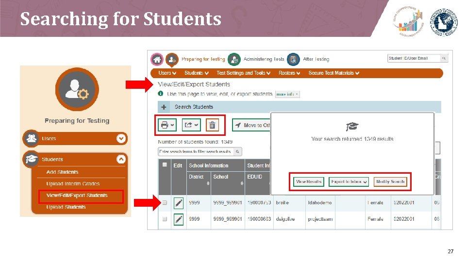 Searching for Students 27 