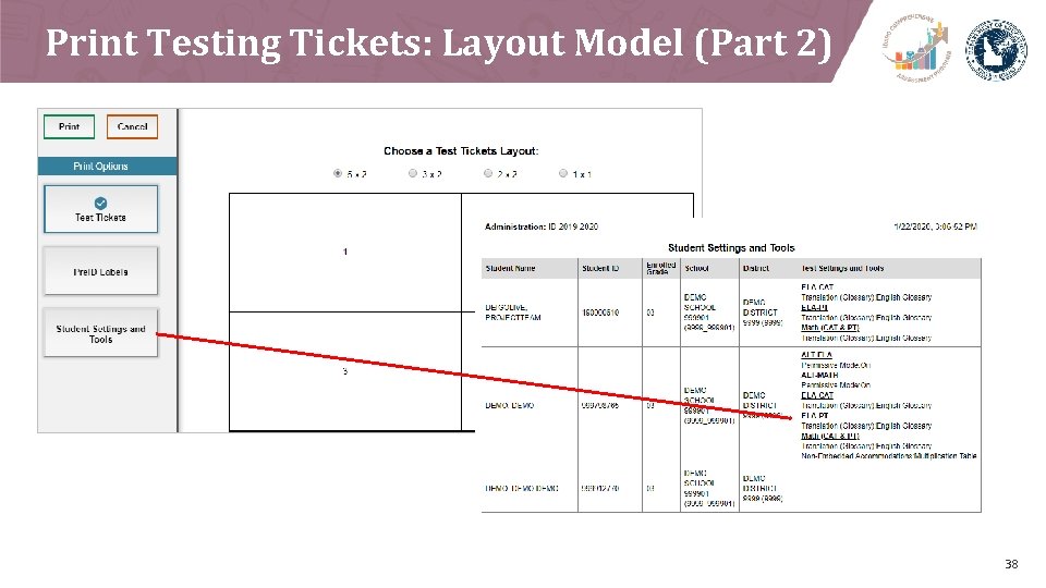 Print Testing Tickets: Layout Model (Part 2) 38 