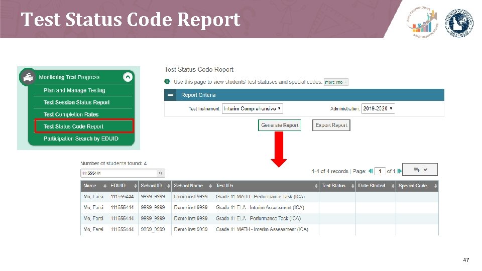 Test Status Code Report 47 