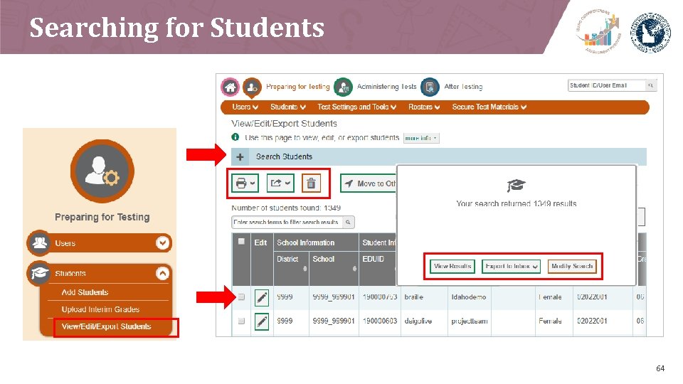 Searching for Students 64 