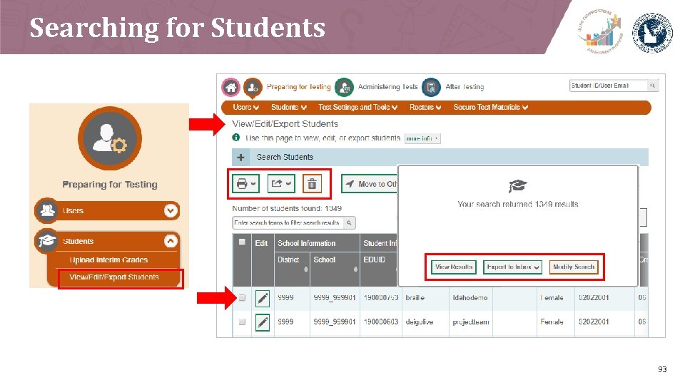 Searching for Students 93 