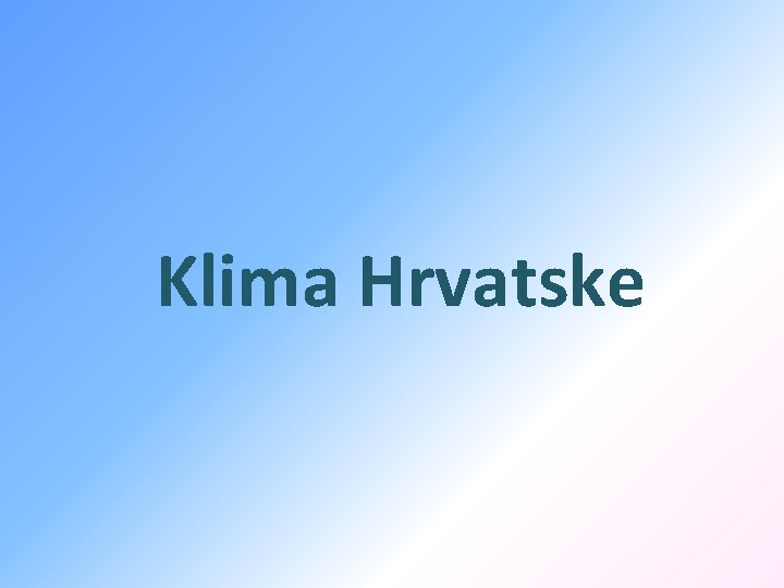 Klima Hrvatske 