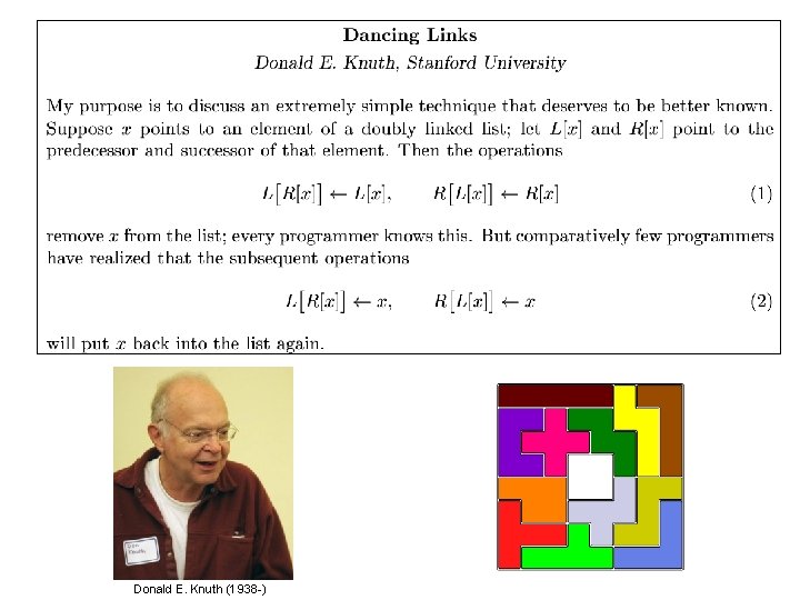 Donald E. Knuth (1938 -) 