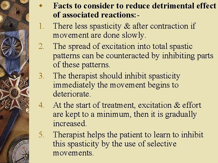 w 1. 2. 3. 4. 5. Facts to consider to reduce detrimental effect of