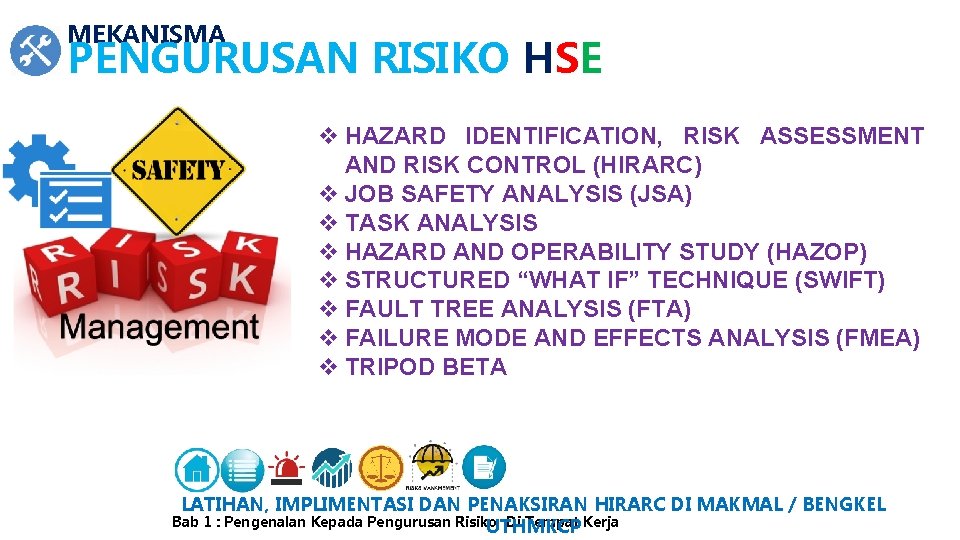MEKANISMA PENGURUSAN RISIKO HSE v HAZARD IDENTIFICATION, RISK ASSESSMENT AND RISK CONTROL (HIRARC) v