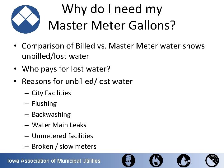 Why do I need my Master Meter Gallons? • Comparison of Billed vs. Master