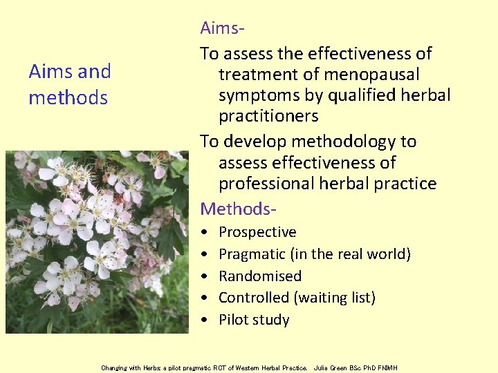 Aims and methods Aims. To assess the effectiveness of treatment of menopausal symptoms by