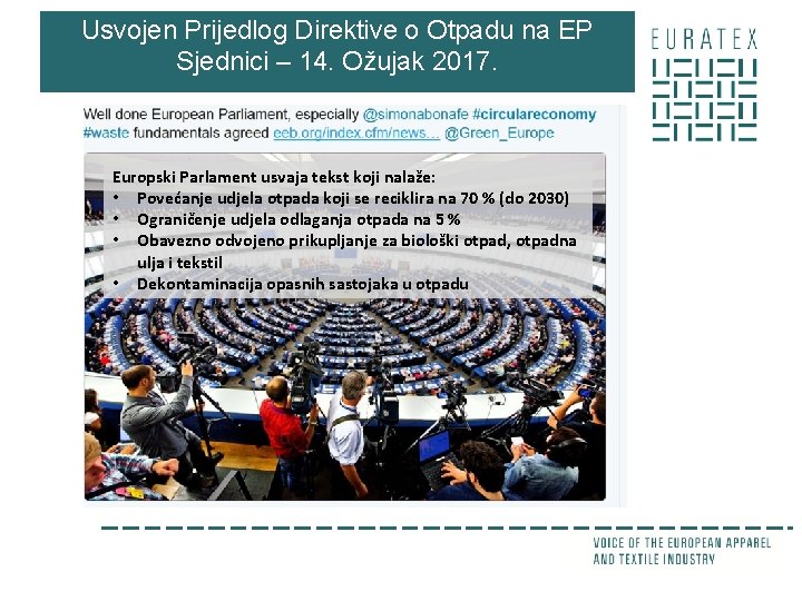 Usvojen Prijedlog Direktive o Otpadu na EP Sjednici – 14. Ožujak 2017. Europski Parlament