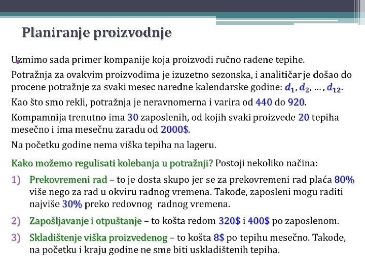 Planiranje proizvodnje • 