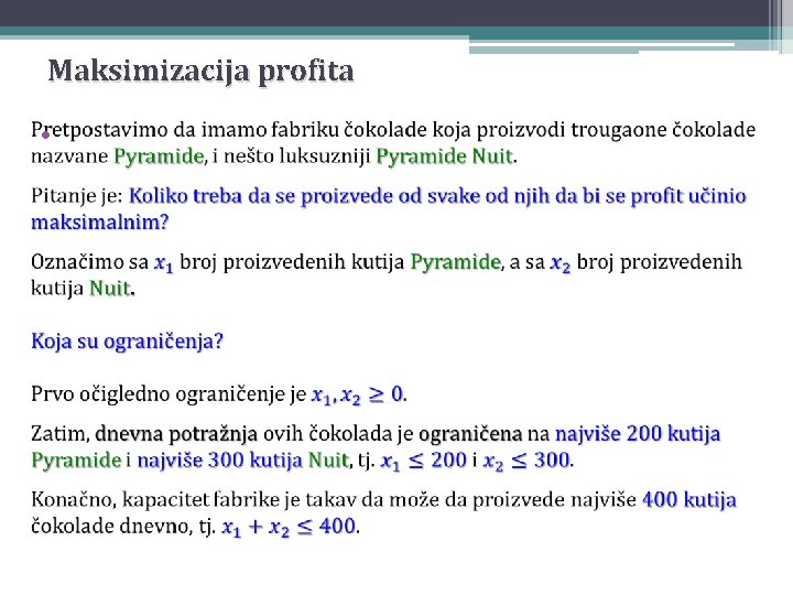 Maksimizacija profita • 