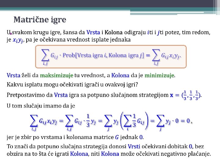 Matrične igre • 