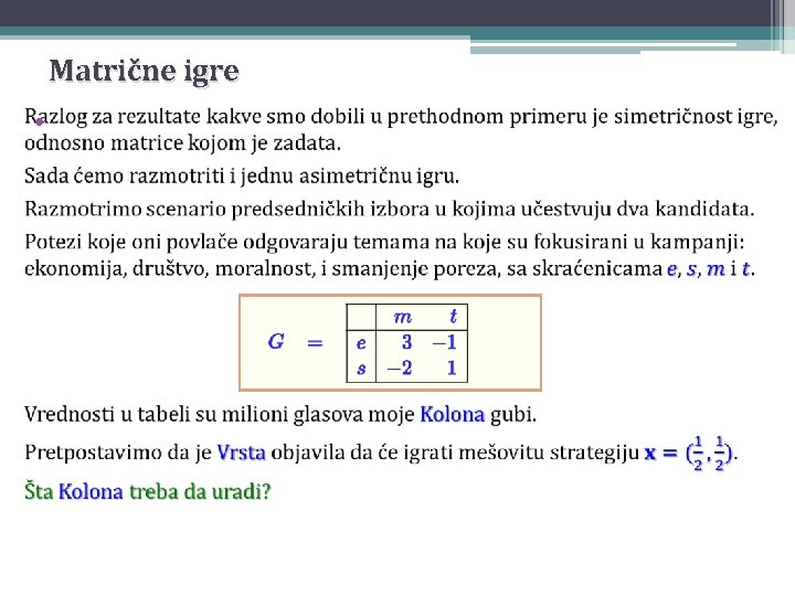 Matrične igre • 