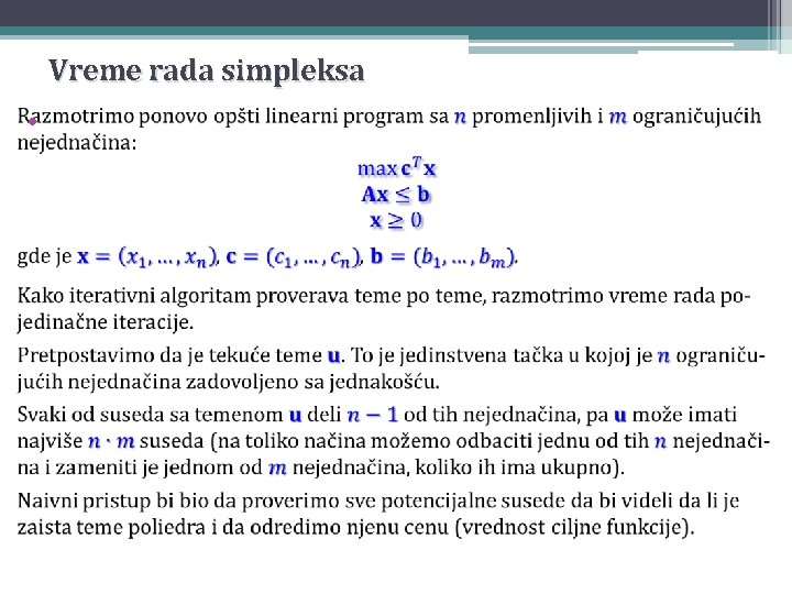 Vreme rada simpleksa • 