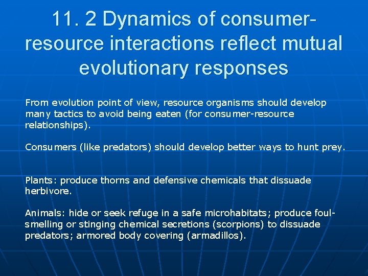 11. 2 Dynamics of consumerresource interactions reflect mutual evolutionary responses From evolution point of
