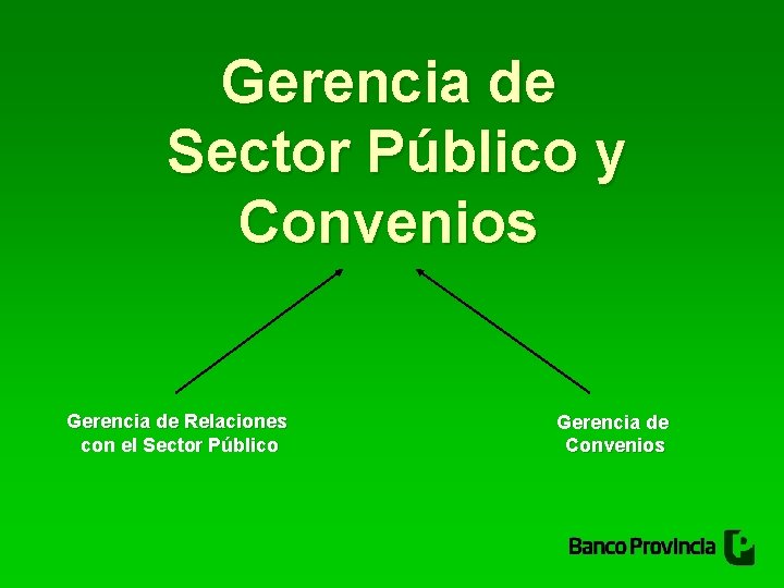 Gerencia de Sector Público y Convenios Gerencia de Relaciones con el Sector Público Gerencia