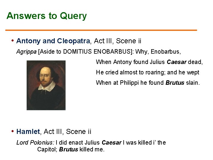 Answers to Query • Antony and Cleopatra, Act III, Scene ii Agrippa [Aside to