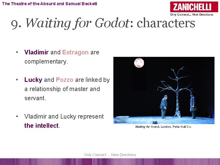 The Theatre of the Absurd and Samuel Beckett 9. Waiting for Godot: characters •