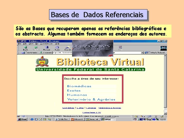 Bases de Dados Referenciais São as Bases que recuperam apenas as referências bibliográficas e