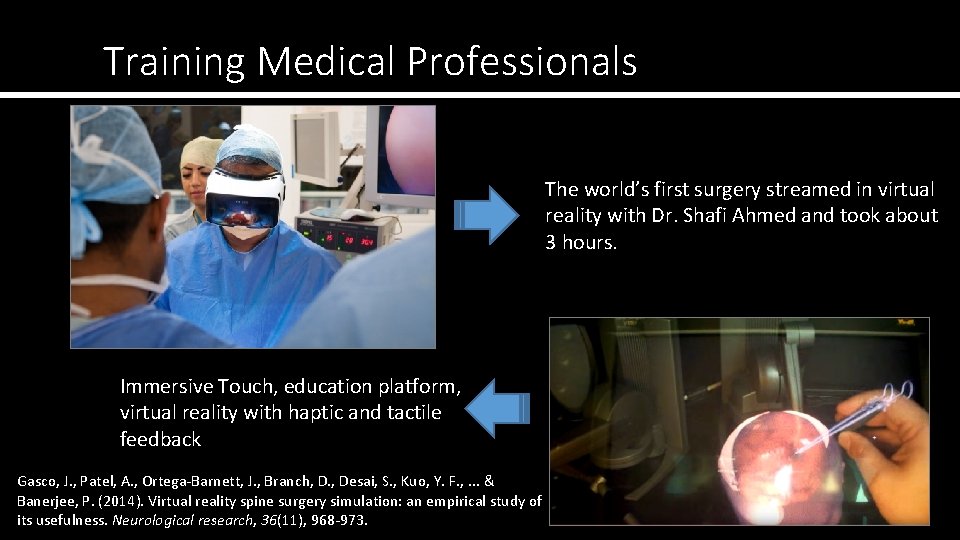 Training Medical Professionals The world’s first surgery streamed in virtual reality with Dr. Shafi