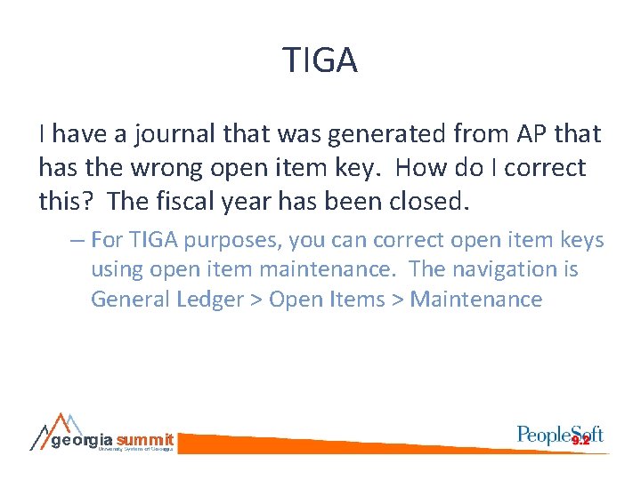 TIGA I have a journal that was generated from AP that has the wrong