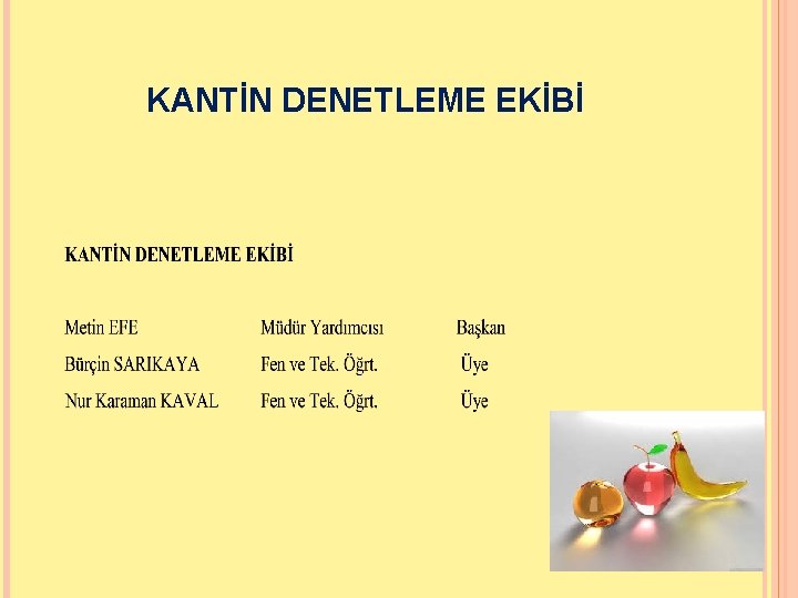 KANTİN DENETLEME EKİBİ 