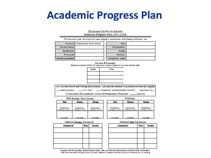 Academic Progress Plan 