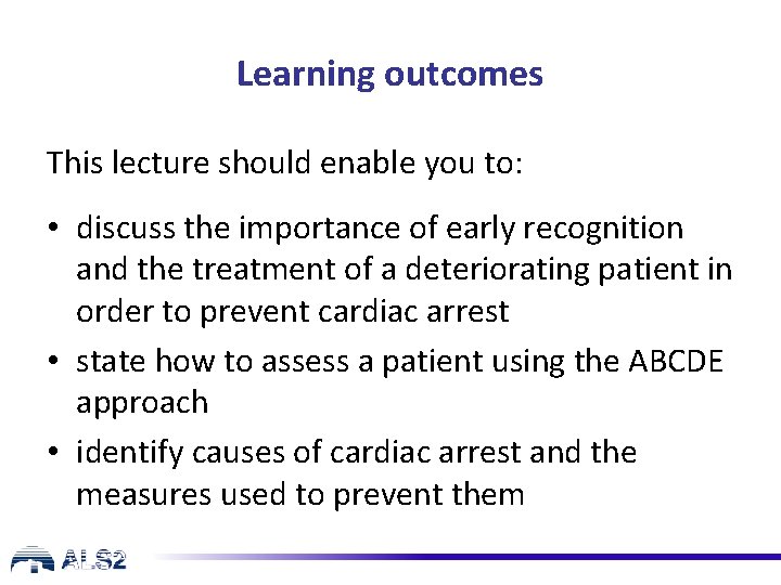Learning outcomes This lecture should enable you to: • discuss the importance of early