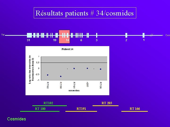 Résultats patients # 34/cosmides Tel Cen 31 19 14 6 RT 102 RT 100
