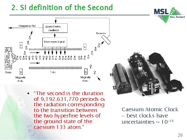 2. SI definition of the Second w “The second is the duration of 9,