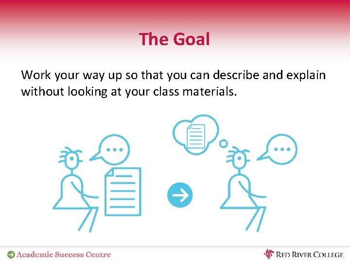 The Goal Work your way up so that you can describe and explain without