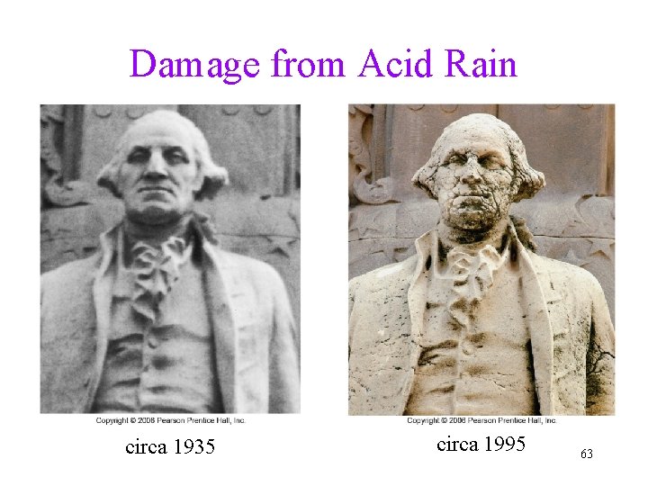 Damage from Acid Rain circa 1935 circa 1995 63 