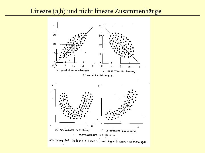 Lineare (a, b) und nicht lineare Zusammenhänge 