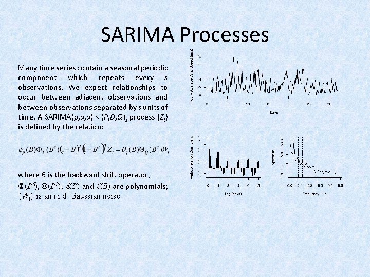 SARIMA Processes Many time series contain a seasonal periodic component which repeats every s